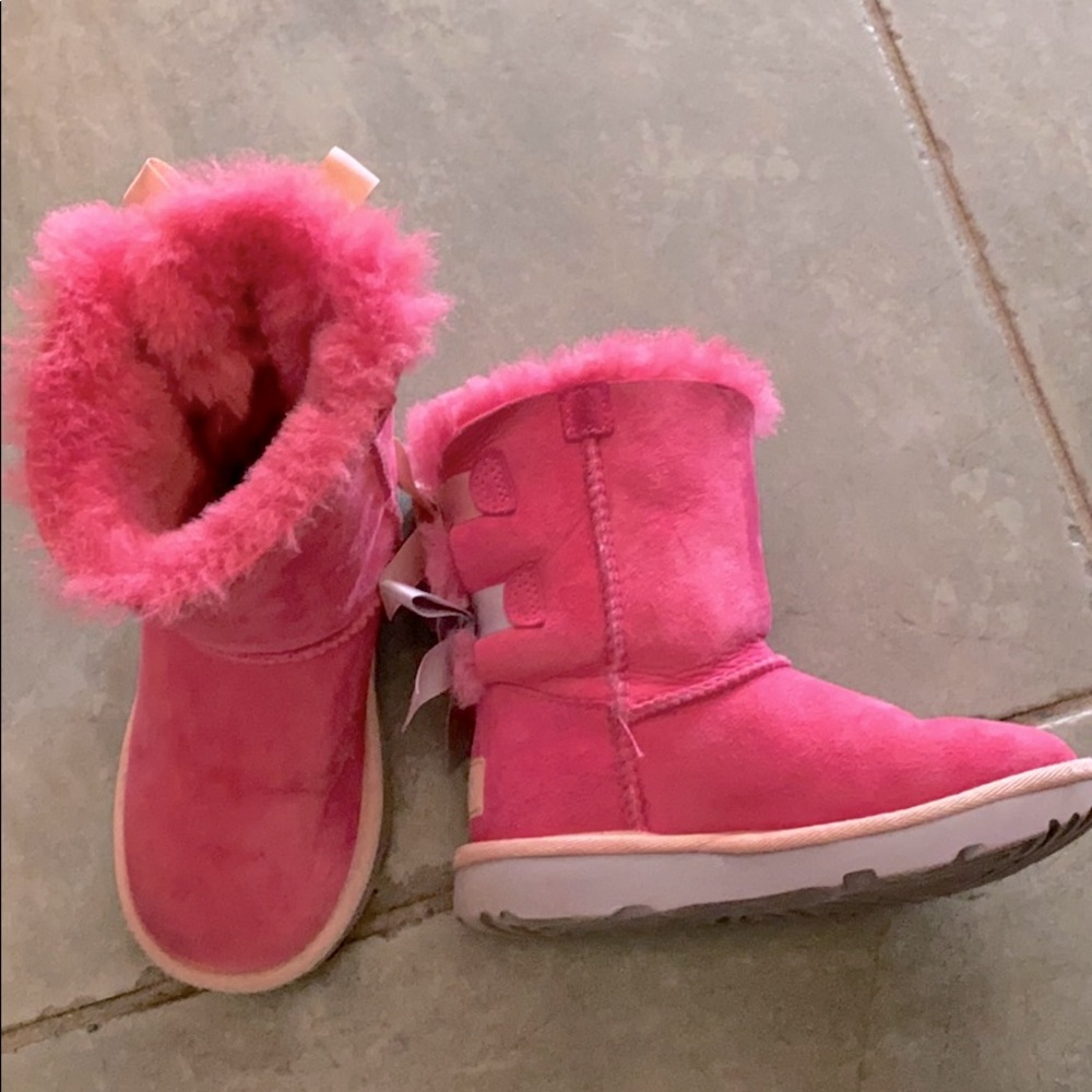 Pink UGG Bailey Bow II Boots